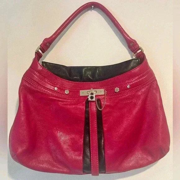 Marc Jacobs Handbags - Marc Jacobs Lock it Up Camille Handbag in Dark Pink Leather
